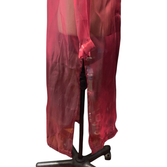 NWT Anthropologie‎ Femme Sheer Trench Coat Duster Unique Dopamine Dressing - Picture 7 of 13